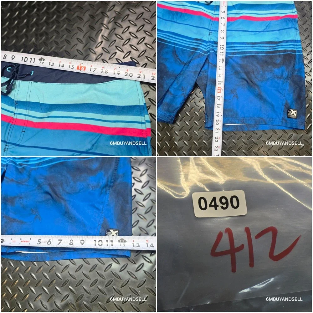 ZeroXposur Mens XXL Board Shorts Blue Striped Swim Trunks A88111S NVY IBIZA